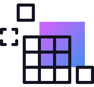 Some geometric vector shapes and gradient representing building blocks for building a website
